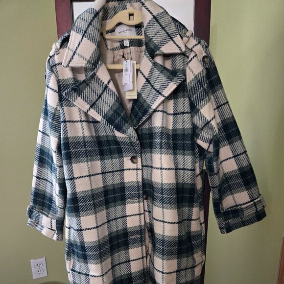 Banana Republic Plaid Coat NWT - Picture 2 of 6